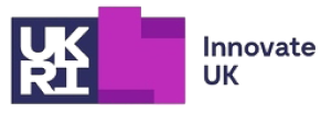 The uk innovate uk logo on a black background.